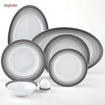 سرویس چینی 28 پارچه غذا خوری چینی زرین ایران سری ایتالیا اف مدل سیلور لاینر درجه یک