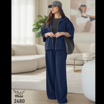 🔸 ست سوشرت جلو زیپ و شلوار بگ اسپورت مجلسی