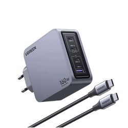 شارژر دیواری 160 وات یوگرین مدل X763-25877 به همراه کابل تبدیل USB-C