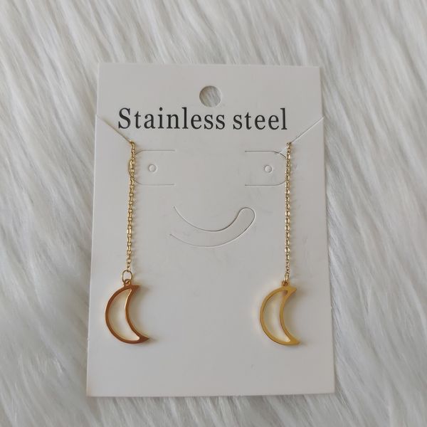 گوشواره زنانه مدل بخیه طرح ماه کد moo111