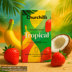 کاندوم چرچیلز مدل Natural Classic Tropical بسته 12 عددی