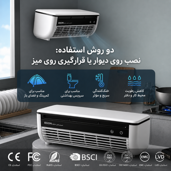 مینی کولر دیواری و رومیزی مدل E868