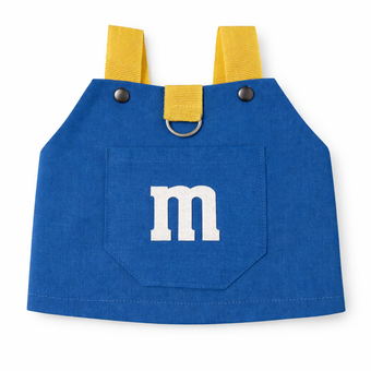 تاپ لینن سگ و گربه مدل M&M آبی | لباس بندی فانتزی اسمارتیزی