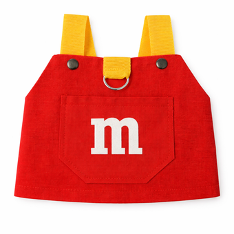 تاپ لینن سگ و گربه مدل M&M قرمز | لباس بندی فانتزی اسمارتیزی