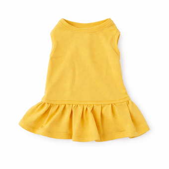 پیراهن اسپرت سگ و گربه زرد | لباس خانگی دخترانه