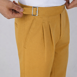 شلوار پارچه ای نیم بگ ZARA مدل بغل سگک – رنگ خردلی