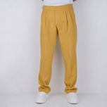 شلوار پارچه ای نیم بگ ZARA مدل بغل سگک – رنگ خردلی