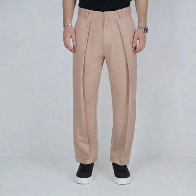 شلوار پارچه ای نیم بگ SOOMARO - رنگ نسکافه ای