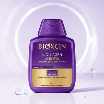شامپو حجم دهنده بیوتین و کلاژن بیوکسین حجم 300 میل | Bioxcin Collagen & Biotin Volumizing Shampoo