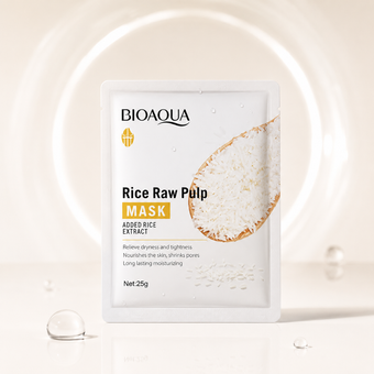 ماسک ورقه ای آبرسان و روشن کننده برنج بیوآکوا 25 گرم | Bioaqua Rice Sheet Mask