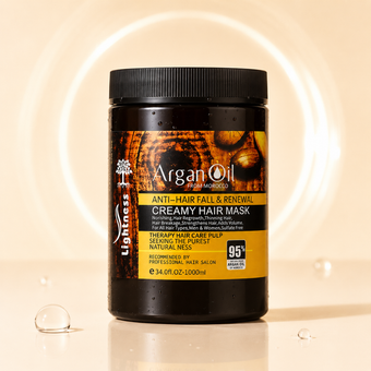 ماسک مو تقویت کننده و ترمیم کننده آرگان لایتنس حجم 1000 میل | Lightness Argan Oil Hair Mask