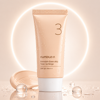 ضد آفتاب رنگی نامبوزین شماره 3 +SPF50 ++++PA  Numbuzin No.3 Porcelain Base-Skip Tone Up Beige