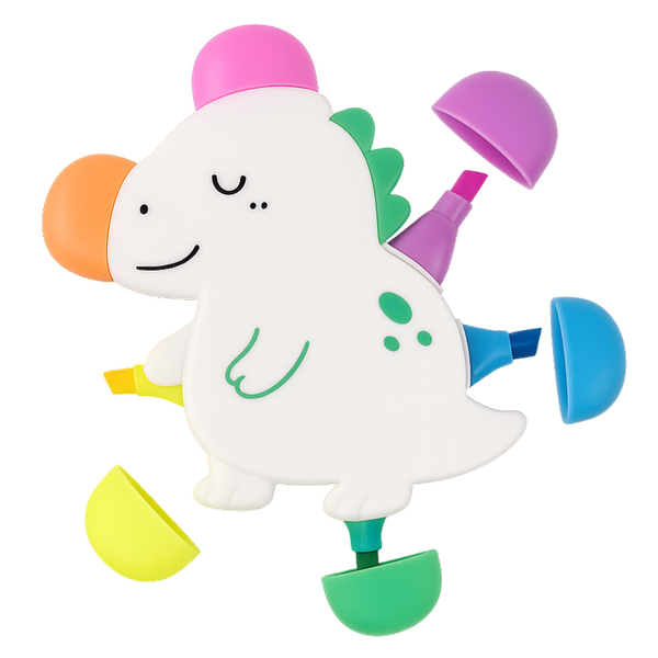 هایلایتر شیش رنگ دایناسور