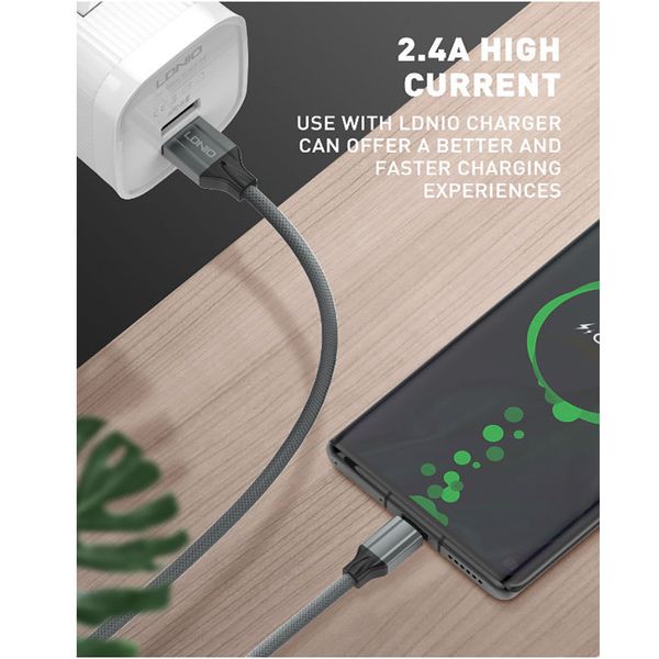 کابل تبدیل USB به USB-C الدینیو مدل LS441  طول 1 متر