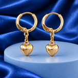 گوشواره زنانه ژوپینگ مدل قلب آویز - طلایی و ضد حساسیت