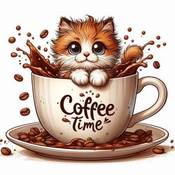 برچسب DTF استیکر حرارتی لباس مدل Coffee time