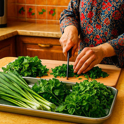 قورمه سبزی خام خرد شده - 500 گرم