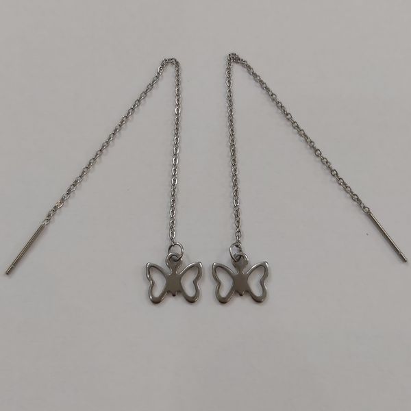 گوشواره زنانه استیل مدل بخیه طرح پروانه کد butf112