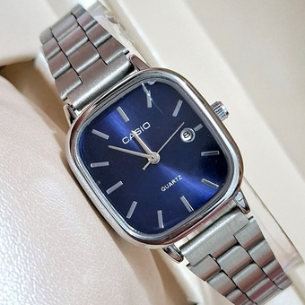 خرید ساعت مچی کاسیو کوارتز صفحه مربعی استیل شیک | مدل Old Money Casio