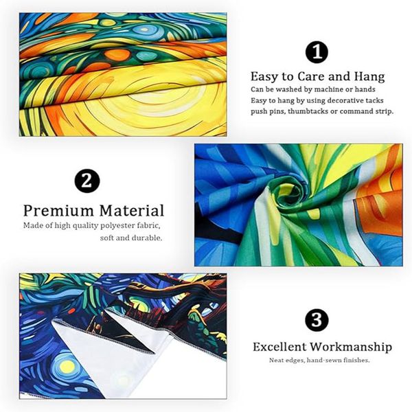 پوستر پارچه ای فیانی مدل بکدراپ شب پرستاره 2 کد F152