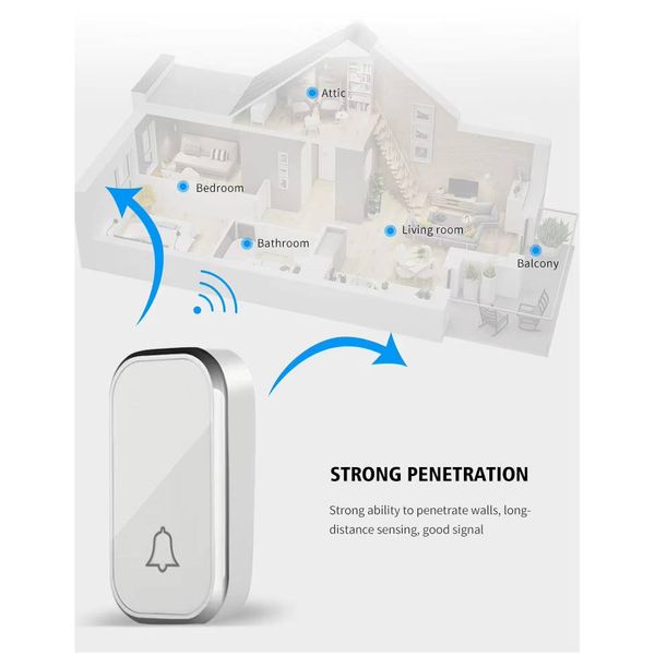 زنگ بی سیم مدل 2T195-BB مجموعه سه عددی