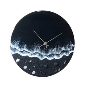 ساعت دیواری رزینی طرح دریای شب