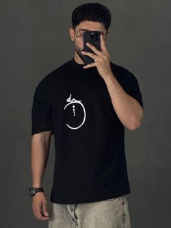 تیشرت دو نخ طرح هیچ مشکی