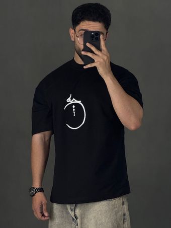 تیشرت دو نخ طرح هیچ مشکی