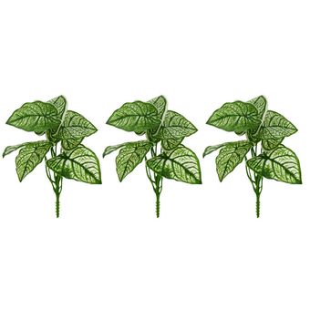 گل مصنوعی مدل بوته برگ آپارتمانی ابلق بسته 3 عددی