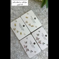 گوشواره 6تایی میخ نقره