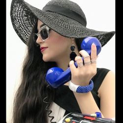دستبند پارچه ای کاربنی و سفید