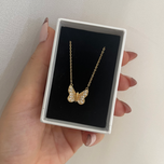 گردنبند دخترونه استیل طرح پروانه ریز