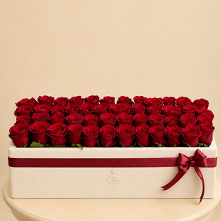 باکس گل رز 48 شاخه