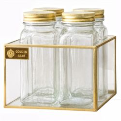 ست جای ادویه 4 پارچه گلدن استار مدل 446 به همراه استند