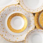 سرویس غذاخوری 35 پارچه چینی زرین ایران سری شهرزاد مدل ژئومتریکال درجه یک