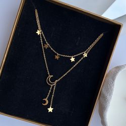 گردنبند ماه و ستاره استیل