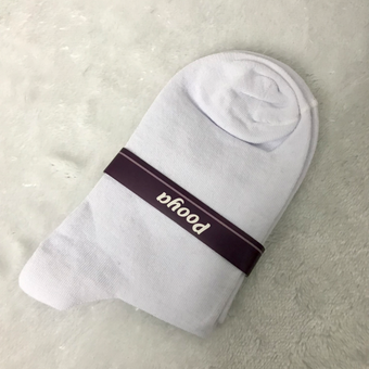 جوراب سفید ساده نیم ساق