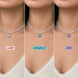 گردنبند مروارید با صدف نگینی
