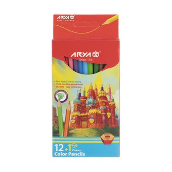 مداد رنگی 12 + 1 رنگ آریا طرح گنبد