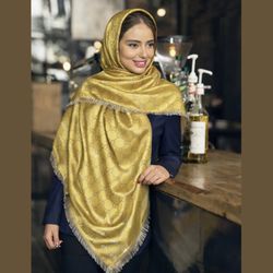 روسری گوچی ژاکارد دورو طوسی طلایی