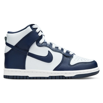 کفش پیاده روی زنانه نایک دانک اورجینال Nike Dunk High GS "White Midnight Navy" DB2179-008