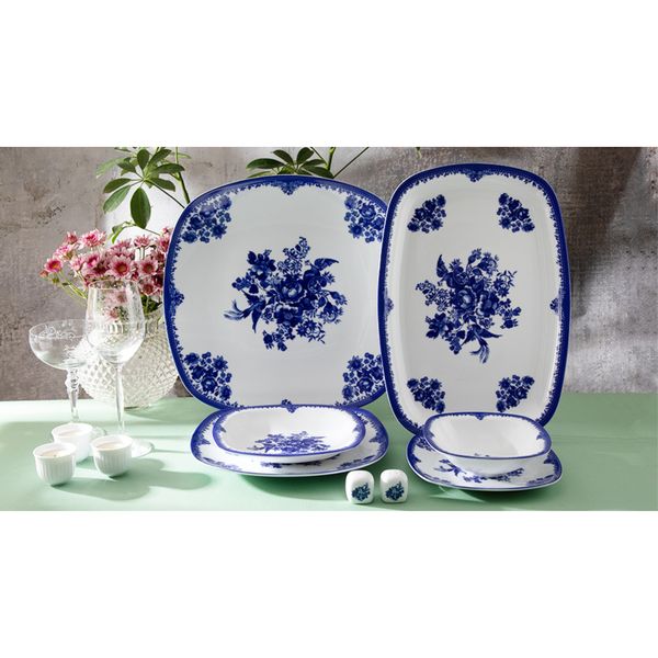 سرویس غذاخوری 27 پارچه 6 نفر چینی زرین ایران مدل فلورانس سری کواترو درجه عالی