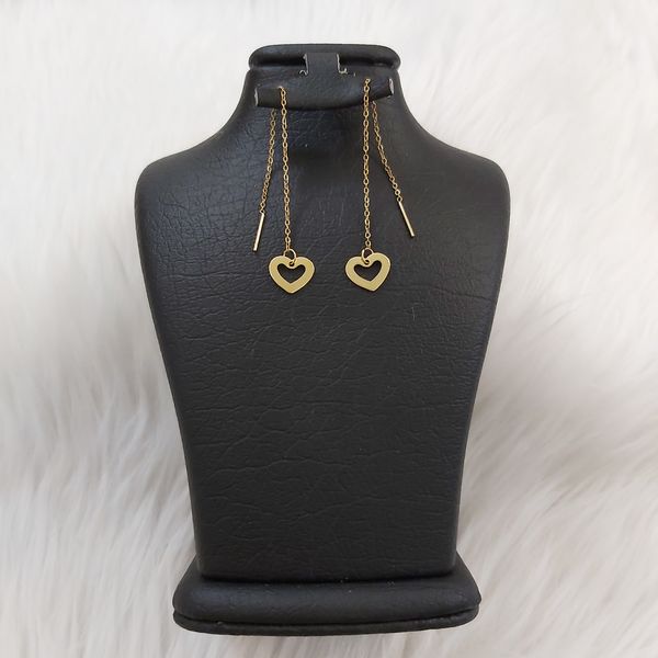 گوشواره زنانه استینلس استیل مدل بخیه طرح قلب کد heart113