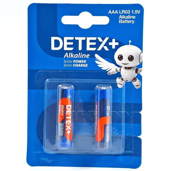باطری آلکالاین نیم قلمی DETEX PLUS دوتایی