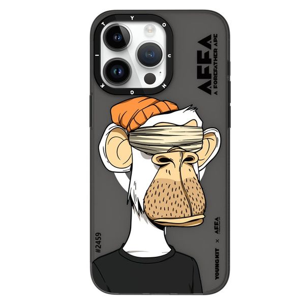 قاب iphone 15Promax برند یانگ کیت مشکی youngkit funny boredApe series