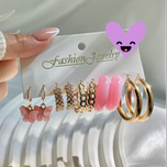 پک گوشواره پروانه صورتی