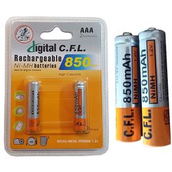 باتری نیم قلمی قابل شارژ دیجیتال سی اف ال 850mAh بسته 2 عددی
