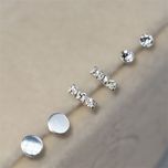 گوشواره نقره زنانه مدل مینیمال مجموعه سه عددی