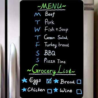 بلک برد مدل انعطاف پذیر مغناطیسی سایز 43x28 سانتی متر به همراه 3 ماژیک گچ مایع - بسته 4 عددی