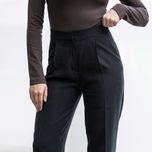 شلوار پیلی‌دار کتان مشکی